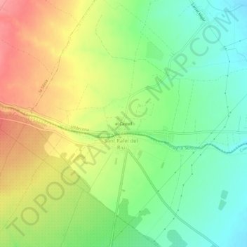 Carte topographique el Castell, altitude, relief
