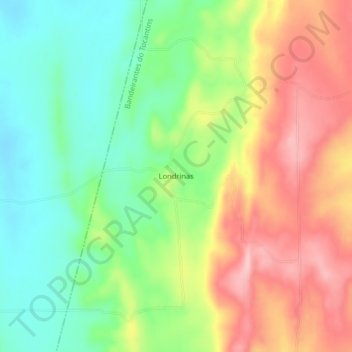 Carte topographique Londrinas, altitude, relief