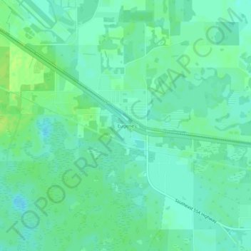 Carte topographique Eugene, altitude, relief