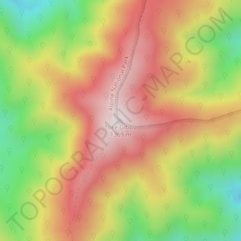 Carte topographique Toke Gibbo, altitude, relief
