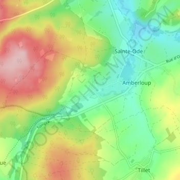 Carte topographique Tonny, altitude, relief