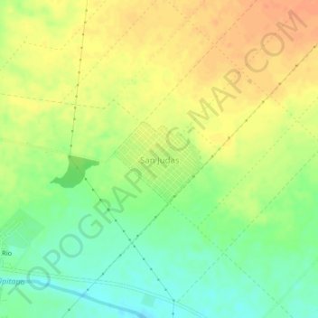 Carte topographique San Judas, altitude, relief