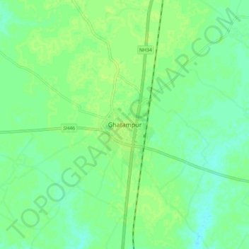 Carte topographique Ghatampur, altitude, relief