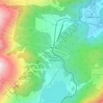 Carte topographique Wolfgangpass, altitude, relief