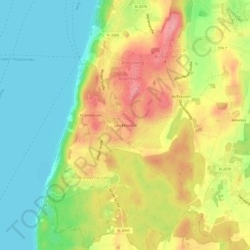 Carte topographique Sibichhausen, altitude, relief