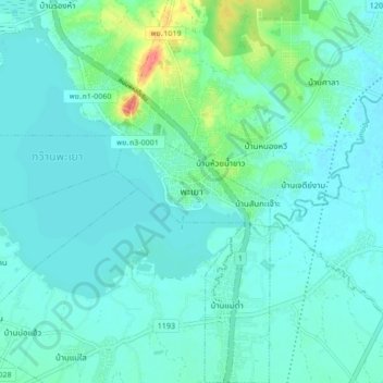 Carte topographique Phayao, altitude, relief