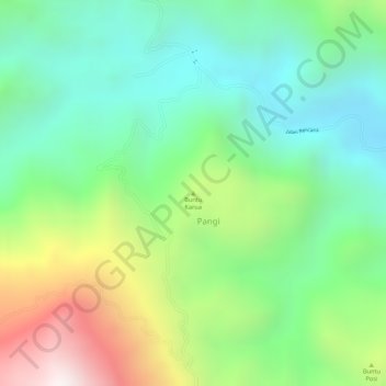 Carte topographique Buntu Karua, altitude, relief