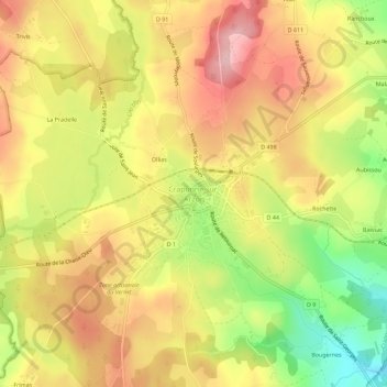Carte topographique Craponne-sur-Arzon, altitude, relief