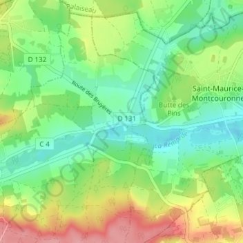 Carte topographique Le Marais, altitude, relief