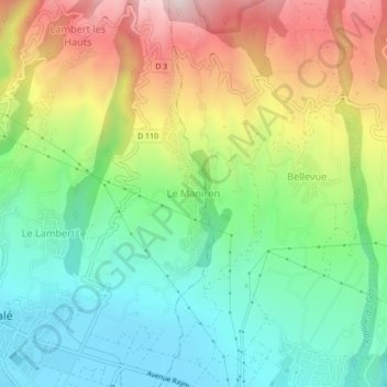 Carte topographique Le Maniron, altitude, relief