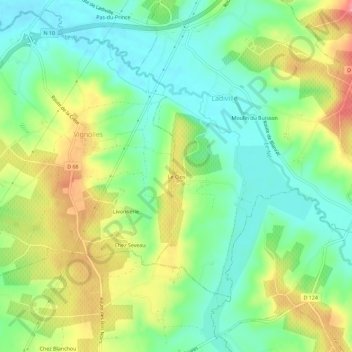 Carte topographique Le Clos, altitude, relief
