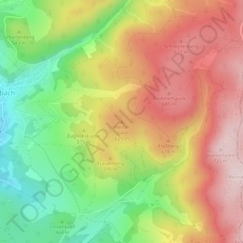 Carte topographique Weißer Stein, altitude, relief