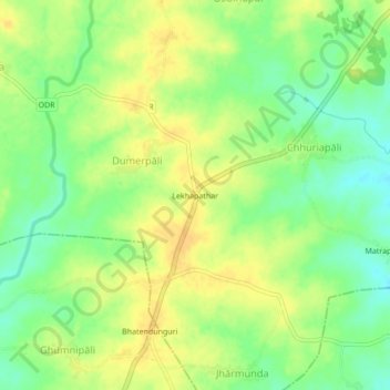 Carte topographique Lekhapathar, altitude, relief
