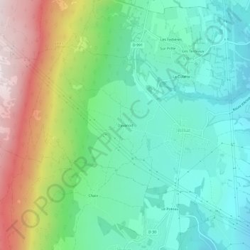 Carte topographique Davanod, altitude, relief
