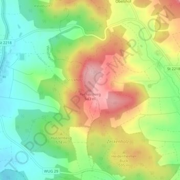 Carte topographique Rechenberg, altitude, relief