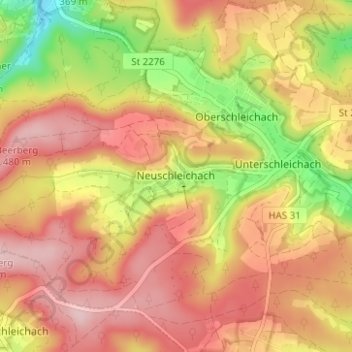 Carte topographique Neuschleichach, altitude, relief