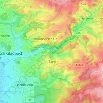 Carte topographique Dombach, altitude, relief