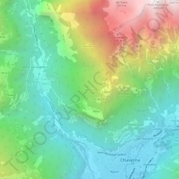 Carte topographique Albareda, altitude, relief