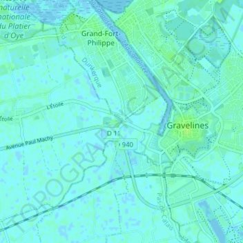 Carte topographique Le Cochon Noir, altitude, relief