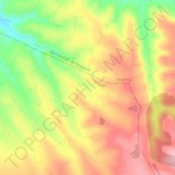 Carte topographique Rabassoles, altitude, relief