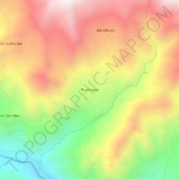 Carte topographique Rumisapa, altitude, relief