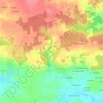 Carte topographique Le Val, altitude, relief