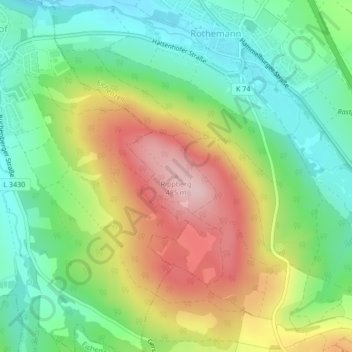 Carte topographique Rippberg, altitude, relief