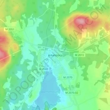Carte topographique Arkelstorp, altitude, relief
