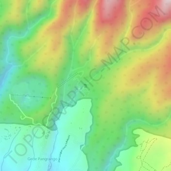 Carte topographique Curug Sawer, altitude, relief