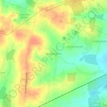 Carte topographique Kuduregere, altitude, relief