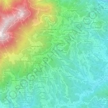 Carte topographique Vico, altitude, relief