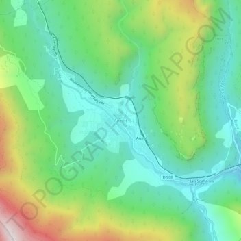 Carte topographique Annot, altitude, relief