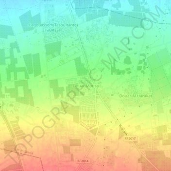 Carte topographique Douar Mousa, altitude, relief