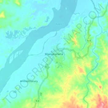 Carte topographique Maevatanàna, altitude, relief