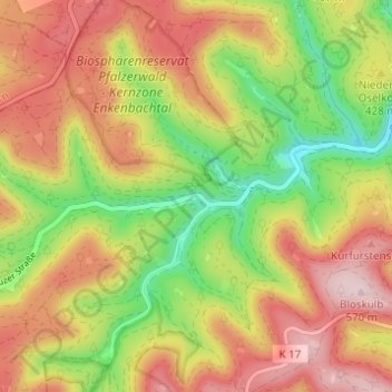 Carte topographique Speyerbrunn, altitude, relief