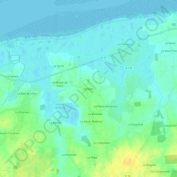 Carte topographique Le Greix, altitude, relief