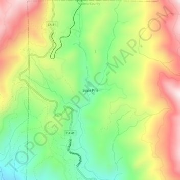 Carte topographique Sugar Pine, altitude, relief