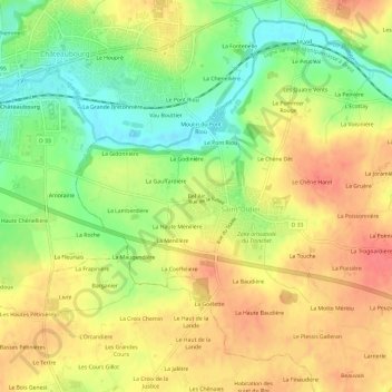 Carte topographique Bel Air, altitude, relief