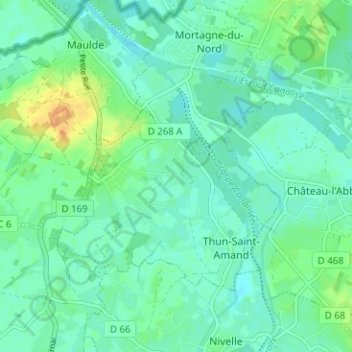 Carte topographique Grand Manoir, altitude, relief