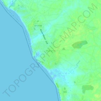 Carte topographique Warang, altitude, relief