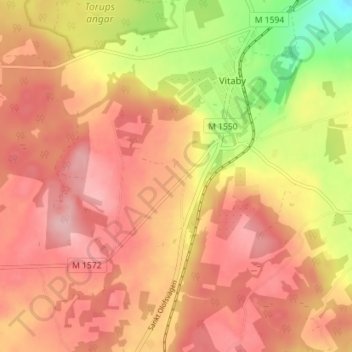 Carte topographique Grevlunda, altitude, relief