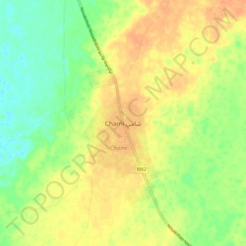Carte topographique Chami, altitude, relief