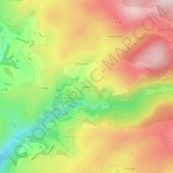 Carte topographique Condors, altitude, relief