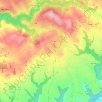 Carte topographique Salvetat, altitude, relief