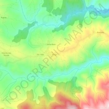 Carte topographique Progo, altitude, relief