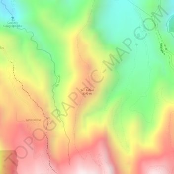 Carte topographique San Rafael, altitude, relief