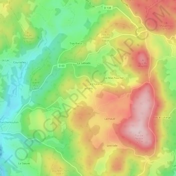 Carte topographique Le Léry, altitude, relief