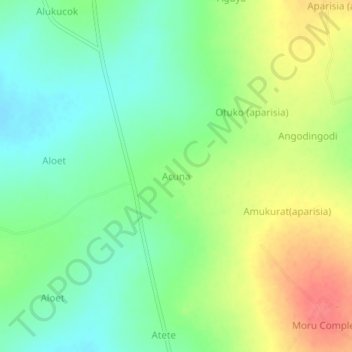 Carte topographique Acuna, altitude, relief