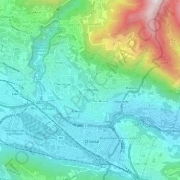 Carte topographique Fontanella, altitude, relief
