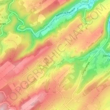 Carte topographique Grand Houmart, altitude, relief
